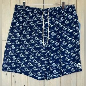 Life Is Good Navy with Palm Trees Swim Trunks